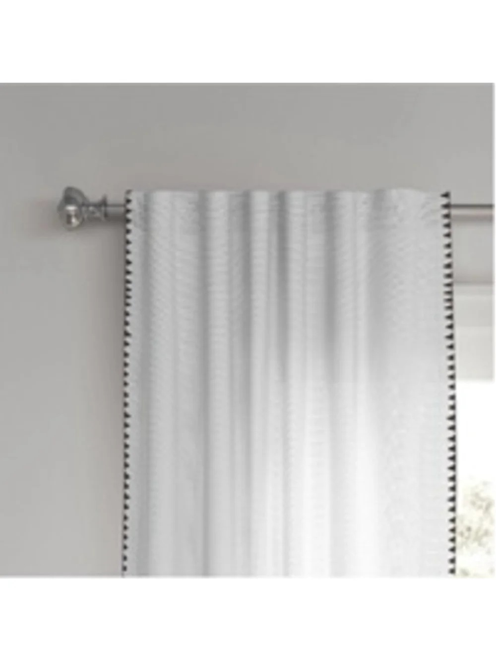 Threshold Light Filtering Curtain Panels 54x84 Cream Embroidered Edge Set of 2